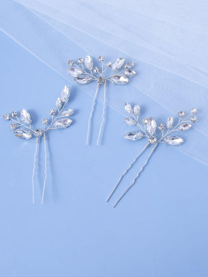 4pcs Rhinestone Decor Bridal Headwear Set - Lasercutwraps Shop