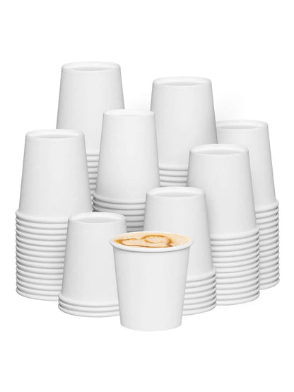 100pcs/set Paper Disposable Cup, Minimalist White To Go Cup For Cafe, Bistro, And Business - Lasercutwraps Shop