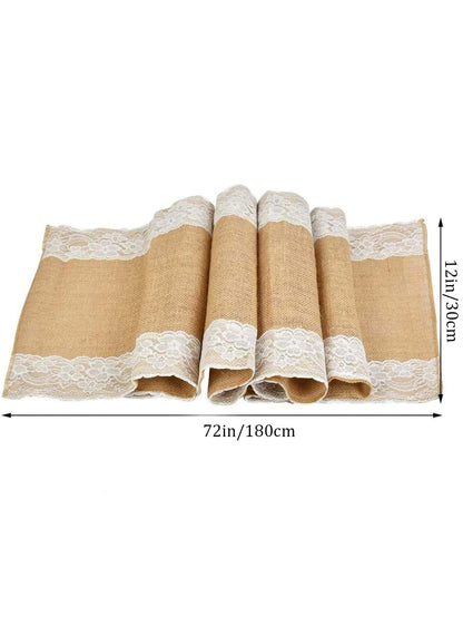 30*500cm Natural Jute Table Runner, Rustic Style Wedding Birthday Party Decor, Natural Jute Color - Lasercutwraps Shop