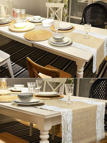 30*500cm Natural Jute Table Runner, Rustic Style Wedding Birthday Party Decor, Natural Jute Color - Lasercutwraps Shop