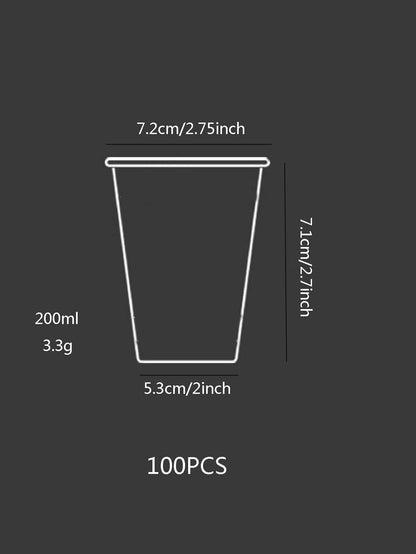 100pcs/set Paper Disposable Cup, Minimalist White To Go Cup For Cafe, Bistro, And Business - Lasercutwraps Shop