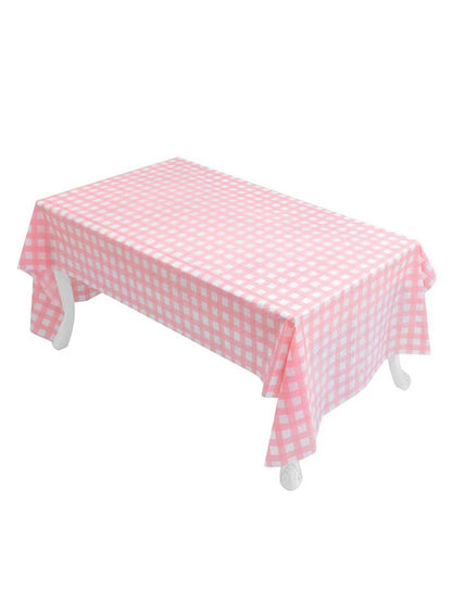 1pc PEVA Disposable Table Cover, Plaid Pattern Disposable Tablecloth For Party, Picnic - Lasercutwraps Shop