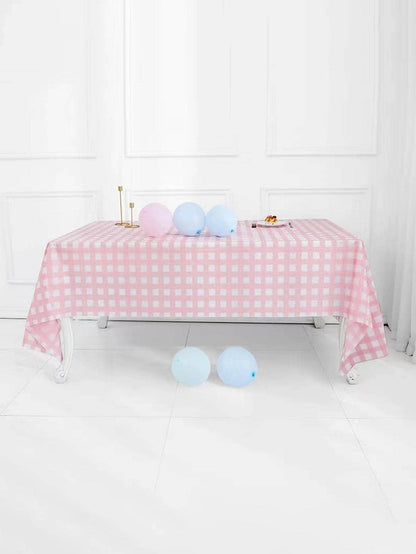 1pc PEVA Disposable Table Cover, Plaid Pattern Disposable Tablecloth For Party, Picnic - Lasercutwraps Shop