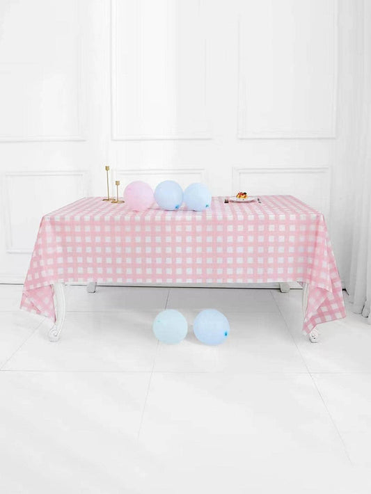 1pc PEVA Disposable Table Cover, Plaid Pattern Disposable Tablecloth For Party, Picnic - Lasercutwraps Shop