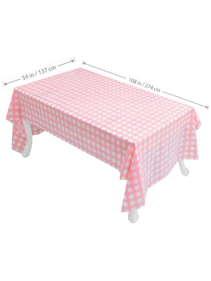 1pc PEVA Disposable Table Cover, Plaid Pattern Disposable Tablecloth For Party, Picnic - Lasercutwraps Shop