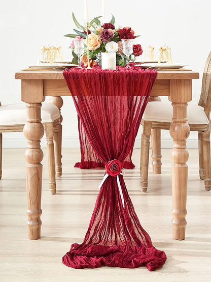 1pc 90*180cm Khaki Disposable Table Cover, Modern Polyester Ruched Disposable Tablecloth For Party - Lasercutwraps Shop