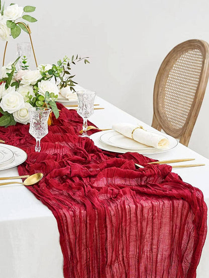 1pc 90*180cm Khaki Disposable Table Cover, Modern Polyester Ruched Disposable Tablecloth For Party - Lasercutwraps Shop