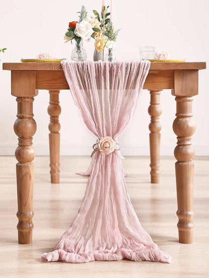 1pc 90*180cm Khaki Disposable Table Cover, Modern Polyester Ruched Disposable Tablecloth For Party - Lasercutwraps Shop