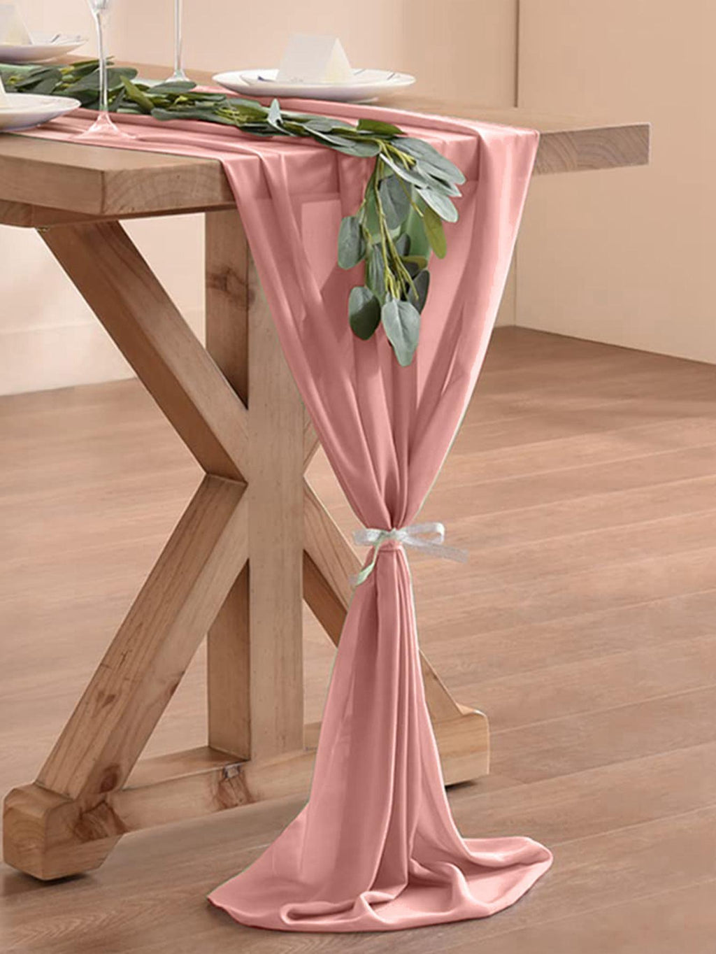1pc Solid Color Chiffon Disposable Table Runner, Modern Soft Kitchen Table Runner For Dining Table - Lasercutwraps Shop
