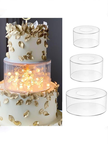 1pc Clear Acrylic Cake Separator With Fillable Compartment For Party & Wedding Theme Cake Decoration Prop - Lasercutwraps Shop