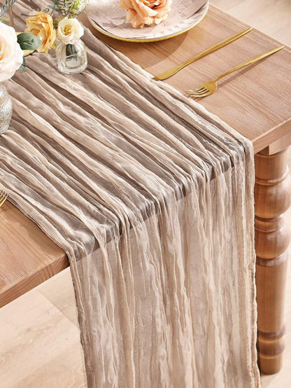 5pcs 90*180cm Solid Color Pleated Table Flag Wedding Birthday Party Holiday Festival Table Runner Decoration - Lasercutwraps Shop