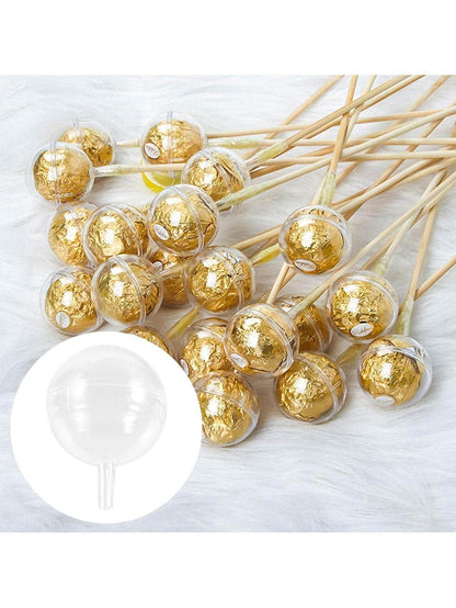 10pcs Transparent Round Acrylic Cover&10pcs skewer, Valentine's Day Flower Bouquet DIY Material, Flower Wrapping - Lasercutwraps Shop