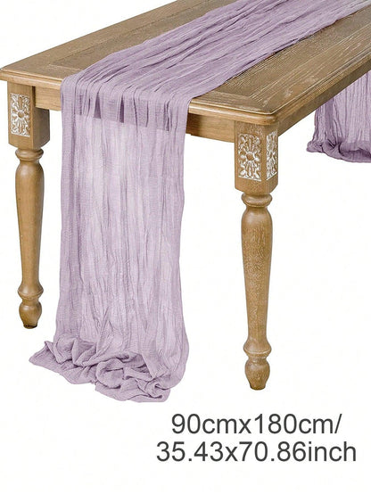 1pc 90*180cm Khaki Disposable Table Cover, Modern Polyester Ruched Disposable Tablecloth For Party - Lasercutwraps Shop