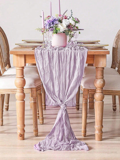 1pc 90*180cm Khaki Disposable Table Cover, Modern Polyester Ruched Disposable Tablecloth For Party - Lasercutwraps Shop