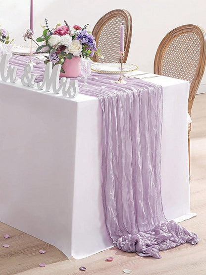 1pc 90*180cm Khaki Disposable Table Cover, Modern Polyester Ruched Disposable Tablecloth For Party - Lasercutwraps Shop