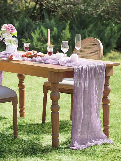 1pc 90*180cm Khaki Disposable Table Cover, Modern Polyester Ruched Disposable Tablecloth For Party - Lasercutwraps Shop