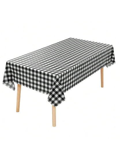 1pc PEVA Disposable Table Cover, Plaid Pattern Disposable Tablecloth For Party, Picnic - Lasercutwraps Shop