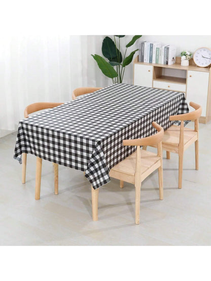 1pc PEVA Disposable Table Cover, Plaid Pattern Disposable Tablecloth For Party, Picnic - Lasercutwraps Shop