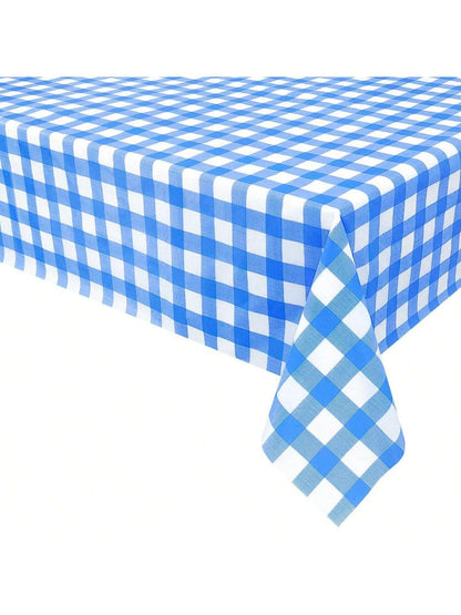 1pc PEVA Disposable Table Cover, Plaid Pattern Disposable Tablecloth For Party, Picnic - Lasercutwraps Shop