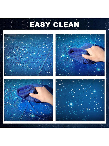 3pcs/pack 54'' X 108'' Space Galaxy Themed Disposable Tablecloth, Waterproof & Oil-proof Plastic Starry Sky Table Cover, Suitable For Space Theme Parties, Birthday Party Decorations - Lasercutwraps Shop