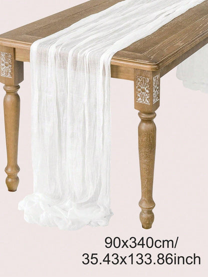 1pc 90*180cm Khaki Disposable Table Cover, Modern Polyester Ruched Disposable Tablecloth For Party - Lasercutwraps Shop