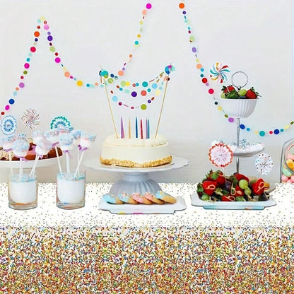 54*108 Inch Colorful Candy Party Tablecloth, Rectangle Waterproof Stain Resistant Decorative Table Cover For Christmas, New Year, Birthday Parties And Gatherings, Party Supplies - Lasercutwraps Shop