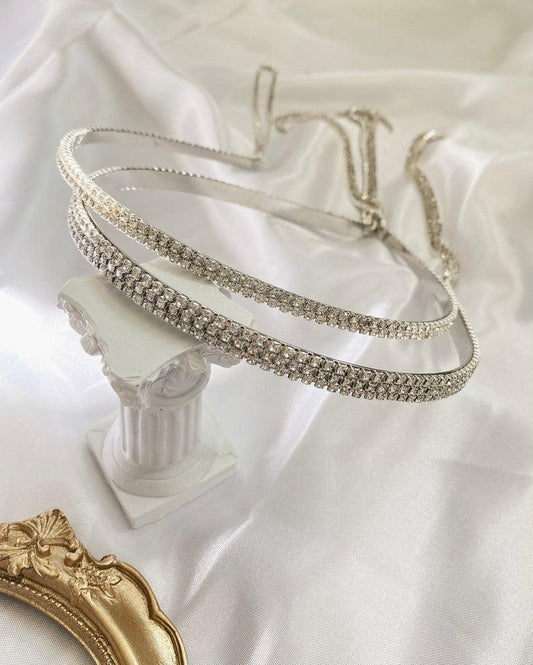 Rhinestone Headband with Tassel, Wedding Party Bridal Accessories, Retro Style Accessory - Lasercutwraps Shop