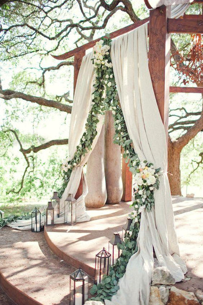 Ivory Wedding Arch Drapes for Wedding Ceremony and Reception - Lasercutwraps Shop