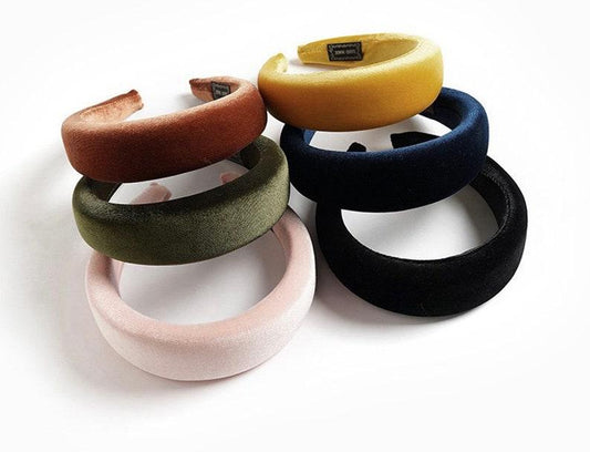 Velvet Padded Head Band, Cute Wide Vintage Hair Bands - Lasercutwraps Shop