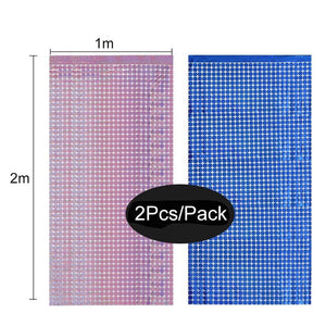 2 Pack Party Glitter Curtain Backdrop Decorations Silver Rose Gold Laser Party Curtain for Birthday Wedding Party Background - Lasercutwraps Shop