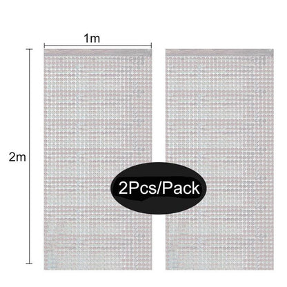 2 Pack Party Glitter Curtain Backdrop Decorations Silver Rose Gold Laser Party Curtain for Birthday Wedding Party Background - Lasercutwraps Shop