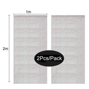 2 Pack Party Glitter Curtain Backdrop Decorations Silver Rose Gold Laser Party Curtain for Birthday Wedding Party Background - Lasercutwraps Shop
