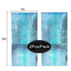 2 Pack Party Glitter Curtain Backdrop Decorations Silver Rose Gold Laser Party Curtain for Birthday Wedding Party Background - Lasercutwraps Shop