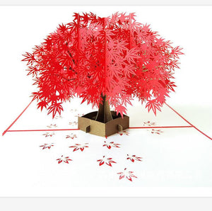 Japanese Maple Pop Up Card - 3D Card, Mother’s Day Pop Up Card, Fall Greeting Card, Card for Mom, Card for Wife, Anniversary Pop Up Cards - Lasercutwraps Shop