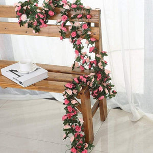 250CM Rose Artificial Flowers Christmas Garland for Wedding Home Room Decoration Spring Autumn Garden Arch DIY Fake Plant Vine - Lasercutwraps Shop