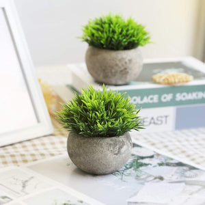 2 Pcs Fake Plants for Bathroom/Home Office Decor, Small Artificial Faux Greenery for House Decorations (Potted Plants) - Lasercutwraps Shop