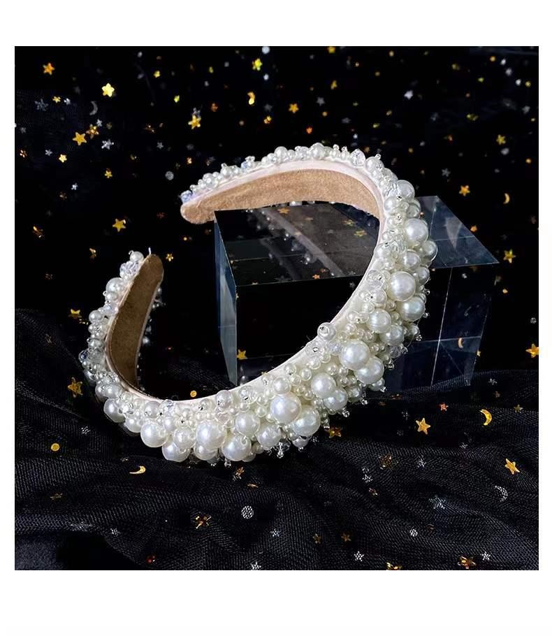 White Elegant Velvet Pearl Wedding Headband - Lasercutwraps Shop