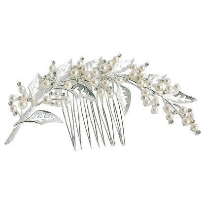 White Bridal Hair Vine Piece,Bridal Hair Accessories - Lasercutwraps Shop