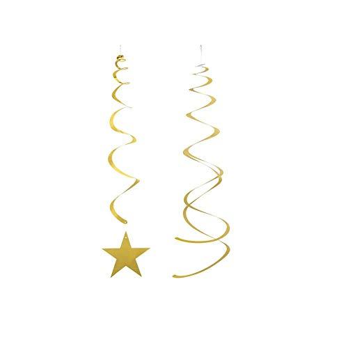 Gold Star Hanging Swirl Decorations,Hanging Gold Party Supplies for Graduation Wedding Baby Shower Decorations,Pack of 30 - Lasercutwraps Shop