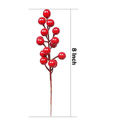 24 Pack Christmas Red Berries Set for Christmas Tree Decoration, Artificial Christmas Red Berry Stems for DIY Crafts - Lasercutwraps Shop