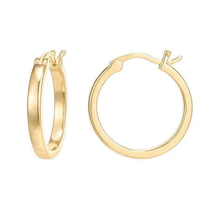 14K Yellow Gold Plated 925 Sterling Silver Post Lightweight Hoops | 20/30mm | Yellow Gold Hoop Earrings for Women - Lasercutwraps Shop