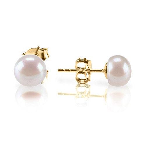 Sterling Silver Freshwater Cultured Stud Pearl Earrings - AAA Quality - Lasercutwraps Shop