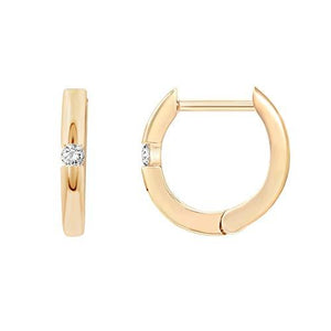 14K Gold Plated Sterling Silver Cubic Zirconia Huggie Hoop Earrings for Women in Yellow Gold - Lasercutwraps Shop
