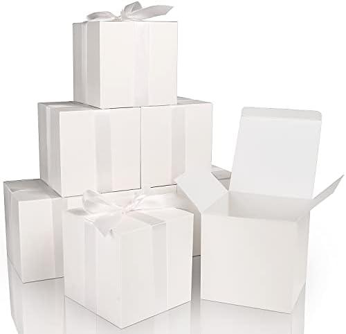 100pcs Small Gift Boxes, Favor Boxes 2x2x2 inches Paper Gift Boxes with Ribbons Candy Box for Wedding Favors Baby Shower Bridal Shower - Lasercutwraps Shop