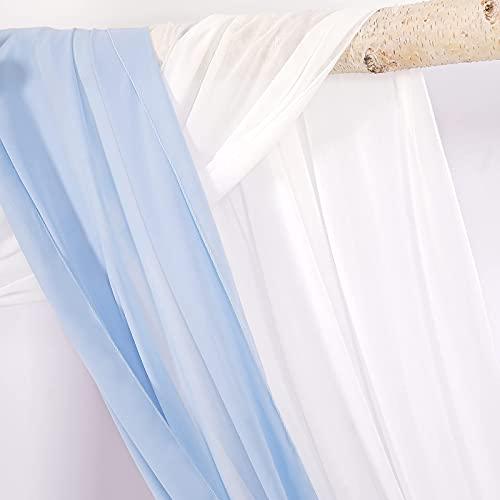 Baby Blue Wedding Arch Draping Fabric 2 Panel Chiffon Fabric Drapery Wedding Ceremony Decorations - Lasercutwraps Shop
