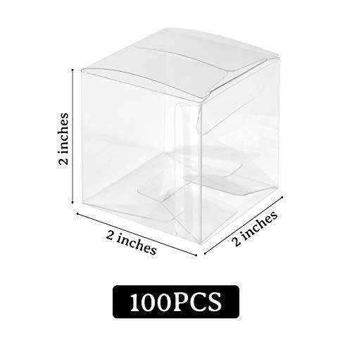 Clear Favor Boxes,100pcs Plastic Gift Boxes Transparent Cube Boxes PET Boxes for Wedding,Party,Baby Shower,Bridal Shower - Lasercutwraps Shop