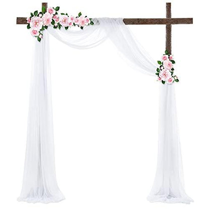 White Wedding Arch Drape Fabric 6 Yards for Wedding Ceremony Reception - Lasercutwraps Shop