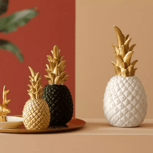 Gold pineapple ornament / White,black or gold / Pineapple ornament/Gold sculpture/Retro ornament / Pineapple sculpture / fruit ornament - Lasercutwraps Shop