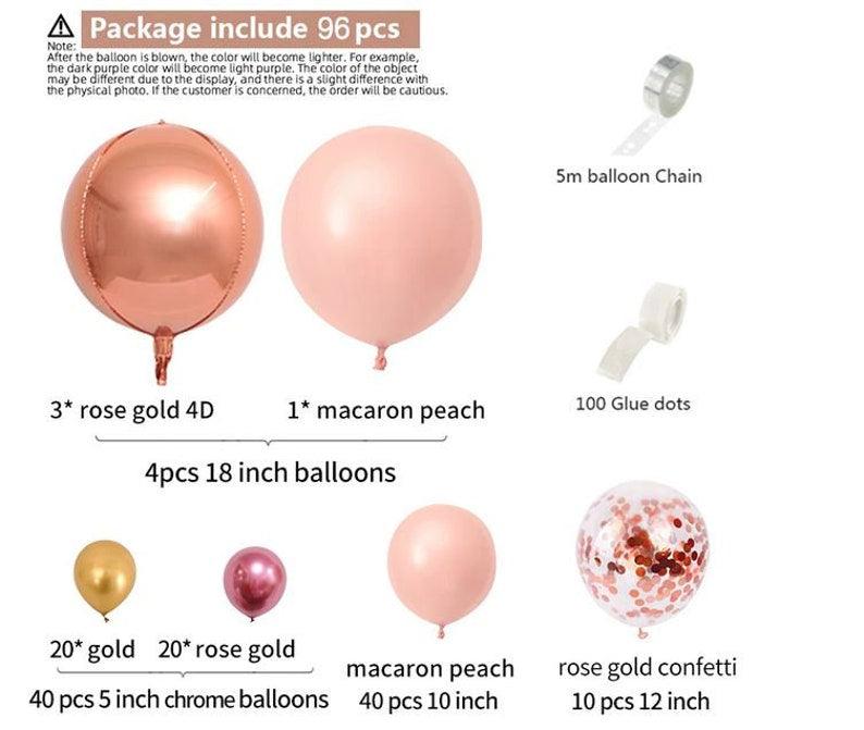 96PCS Peach and Rose Gold Balloons Garland Arch Kit for Baby Shower Birthday Wedding - Lasercutwraps Shop