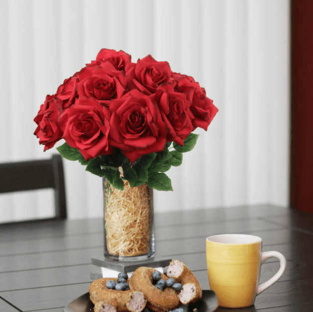 Artificial Flowers 25 Pcs Fake Red Roses Foam Roses with Stems for DIY Wedding Bouquets Party Home Decor Valentines Day - Lasercutwraps Shop